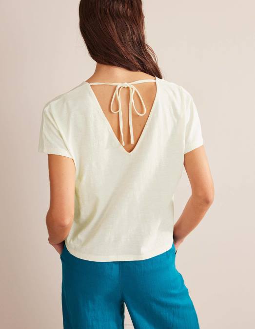 Boden vêtements Ivoire femmes haut en jersey noué au dos LB2X1408