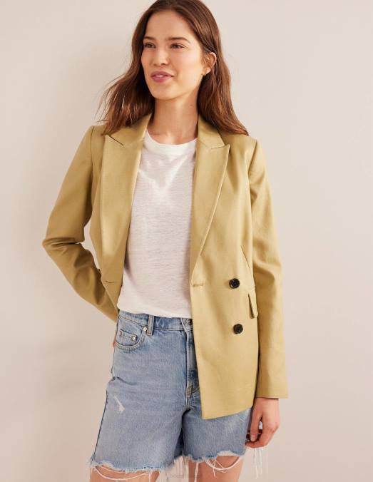 Boden vêtements Ivoire femmes t-shirt en lin à col rond LB2X1898