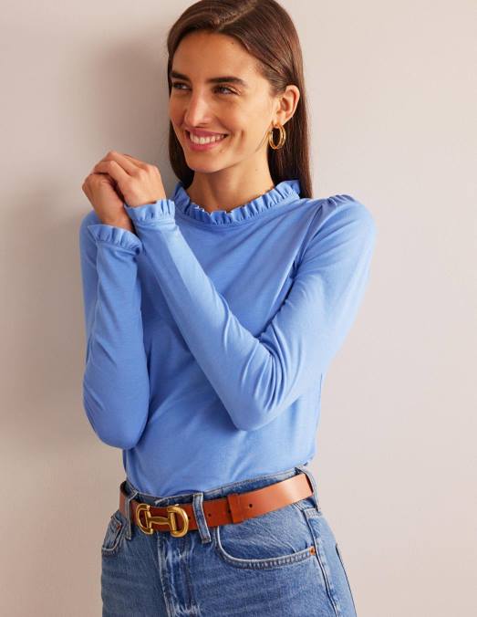 Boden vêtements Marina femmes haut ultra doux à volants LB2X113