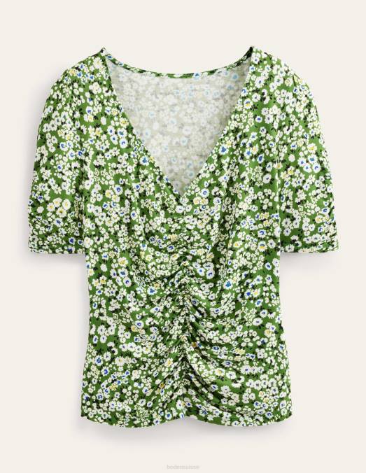 Boden vêtements Park Ranger et floraison du cœur femmes haut imprimé froncé sur le devant LB2X1976