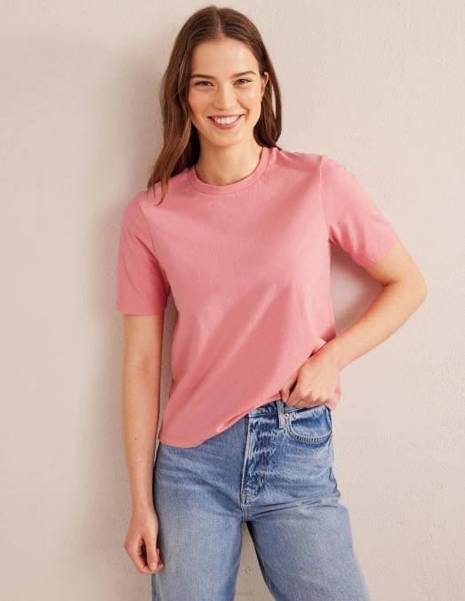 Boden vêtements Sorbet à la pêche femmes t-shirt à col rond en pur coton LB2X1853