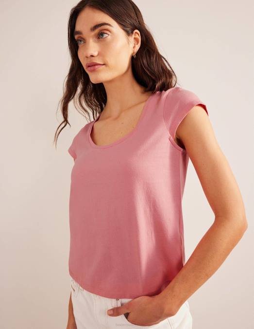 Boden vêtements Sorbet à la pêche femmes t-shirt à encolure dégagée en pur coton LB2X1895