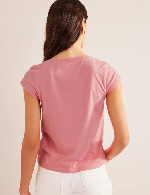 Boden vêtements Sorbet à la pêche femmes t-shirt à encolure dégagée en pur coton LB2X1895