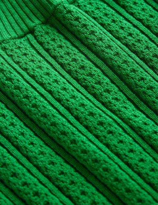 Boden vêtements abeille verte femmes haut côtelé à col montant en pointelle LB2X1332