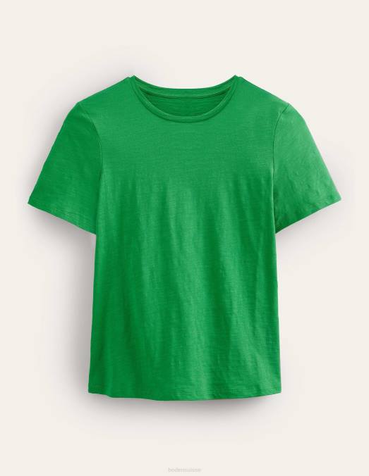 Boden vêtements abeille verte femmes t-shirt à col rond en coton LB2X2017