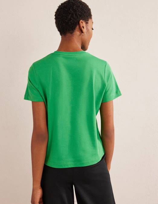 Boden vêtements abeille verte femmes t-shirt en coton parfait LB2X1916