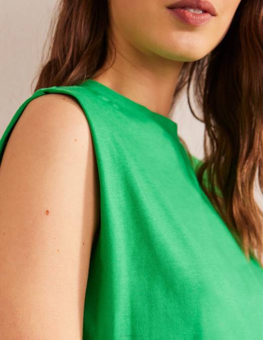 Boden vêtements abeille verte femmes top sans manches en coton parfait LB2X2585