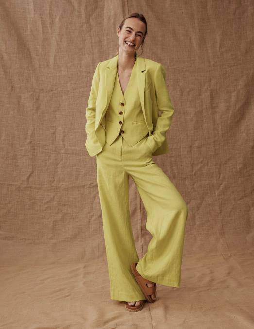 Boden vêtements agrumes femmes gilet en lin sur mesure LB2X2597