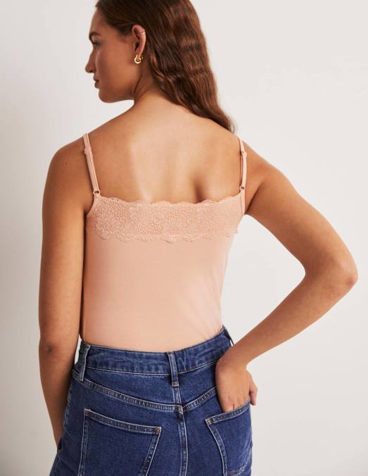 Boden vêtements beige clair femmes caraco en dentelle LB2X2596