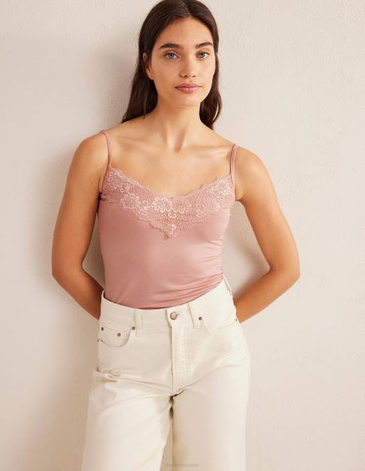 Boden vêtements beige clair femmes caraco en dentelle LB2X2596