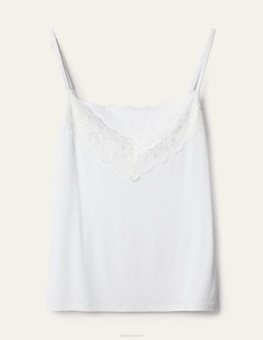 Boden vêtements blanc femmes caraco en dentelle LB2X2556