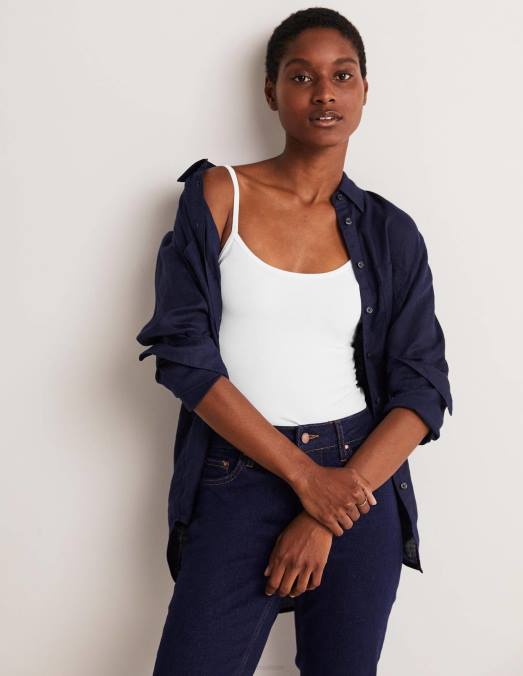 Boden vêtements blanc femmes caraco uni LB2X202