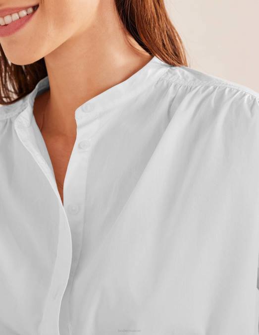 Boden vêtements blanc femmes chemise décontractée en popeline LB2X595