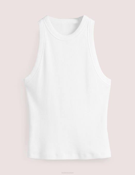 Boden vêtements blanc femmes gilet côtelé en coton LB2X179