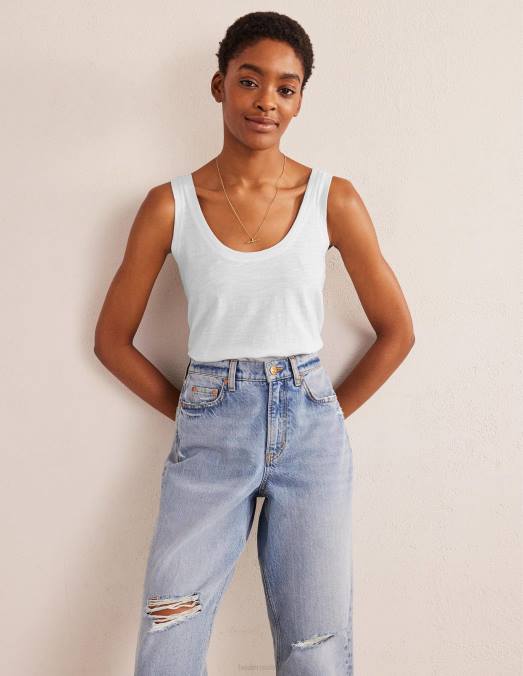 Boden vêtements blanc femmes gilet décontracté à encolure dégagée LB2X1106