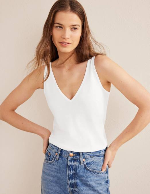 Boden vêtements blanc femmes gilet doux au toucher LB2X2205