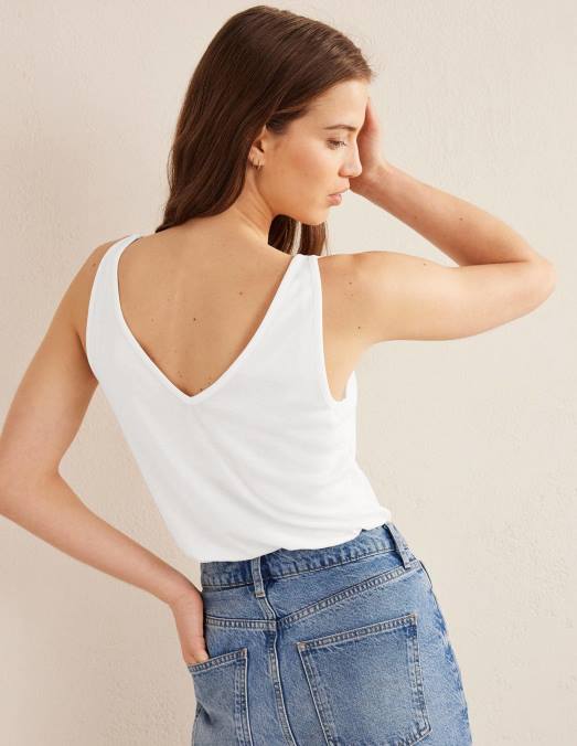 Boden vêtements blanc femmes gilet doux au toucher LB2X2205