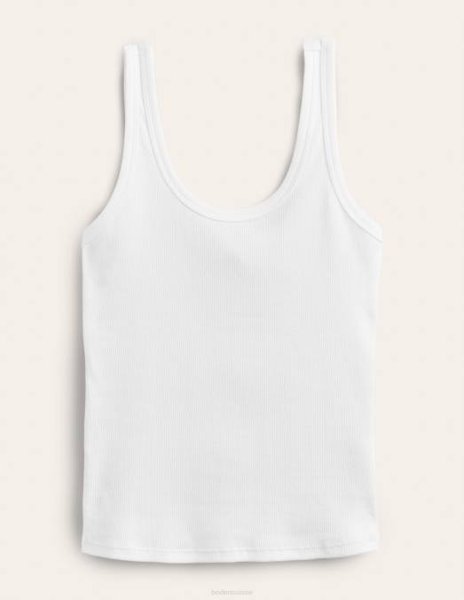 Boden vêtements blanc femmes gilet en coton côtelé LB2X1391
