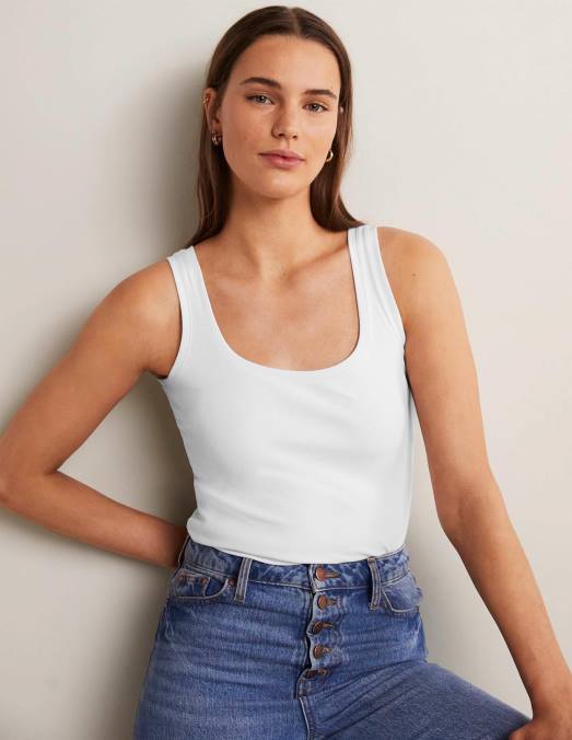 Boden vêtements blanc femmes gilet essentiel LB2X2557