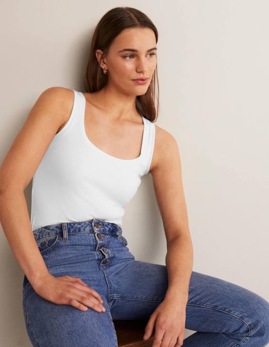 Boden vêtements blanc femmes gilet essentiel LB2X2557