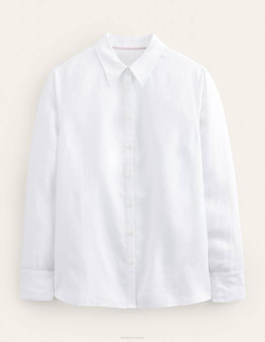 Boden vêtements blanc femmes nouvelle chemise en lin LB2X155