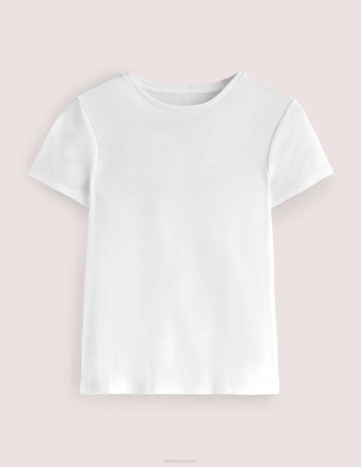 Boden vêtements blanc femmes t-shirt doux au toucher LB2X170