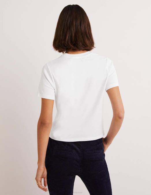 Boden vêtements blanc femmes t-shirt en coton parfait LB2X168