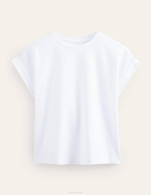 Boden vêtements blanc femmes t-shirt retourner en arrière LB2X1821
