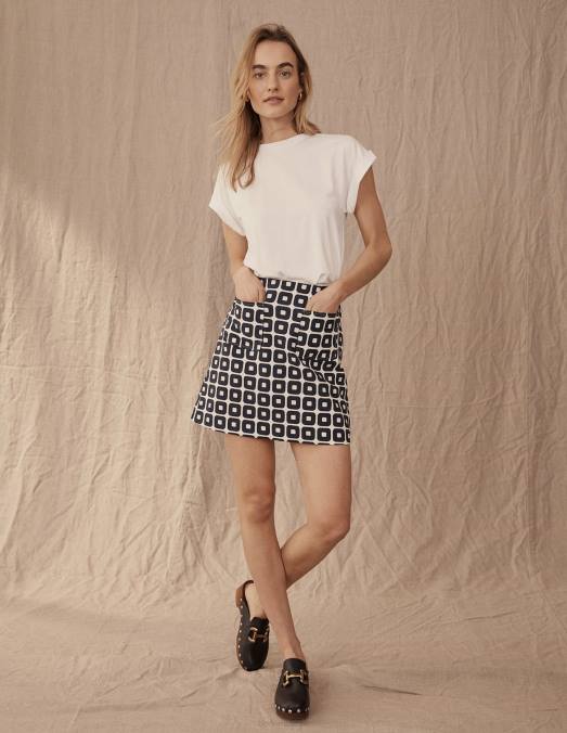 Boden vêtements blanc femmes t-shirt retourner en arrière LB2X1821