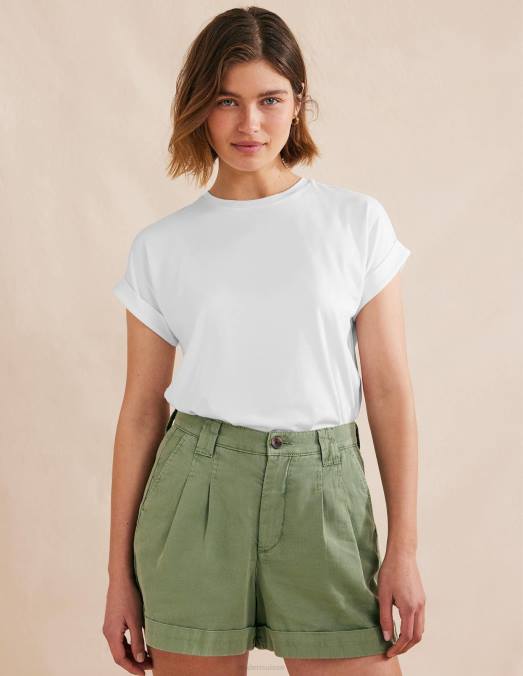 Boden vêtements blanc femmes t-shirt retourner en arrière LB2X1821