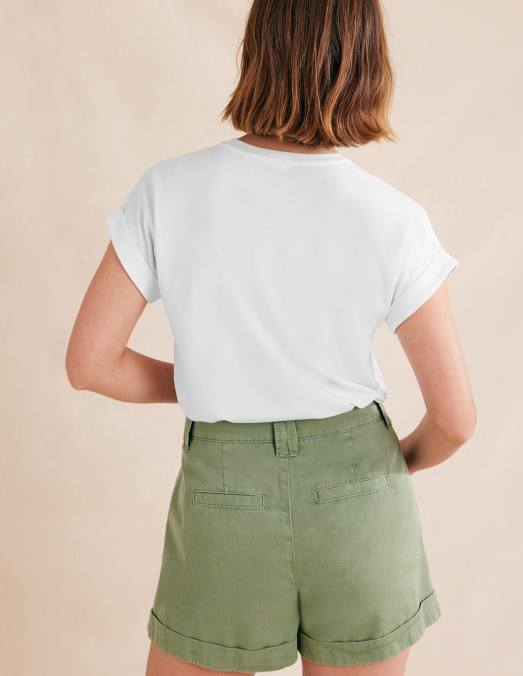 Boden vêtements blanc femmes t-shirt retourner en arrière LB2X1821