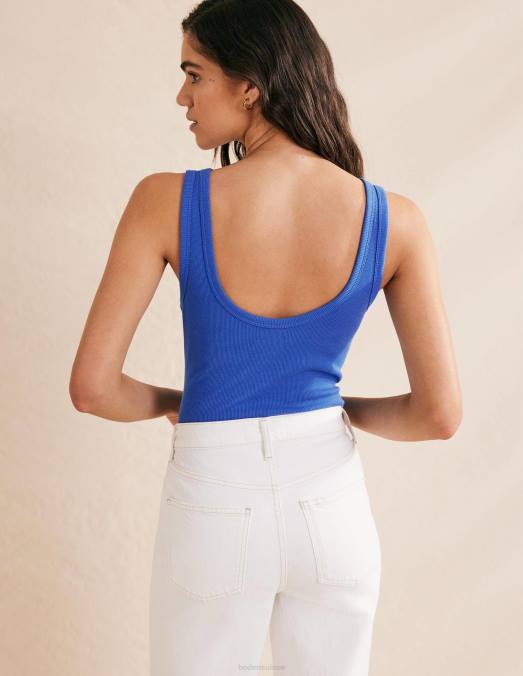 Boden vêtements bleu de Chine femmes gilet en coton côtelé LB2X2265