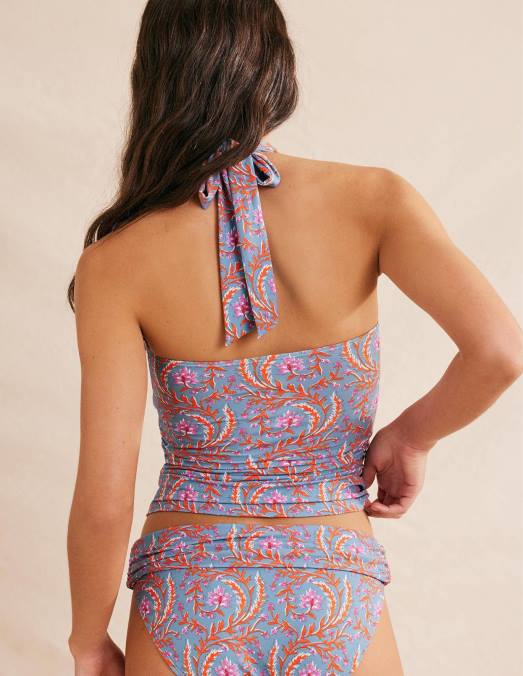 Boden vêtements bleu delph et vigne opulente femmes levanzo - haut tankini dos nu LB2X1689