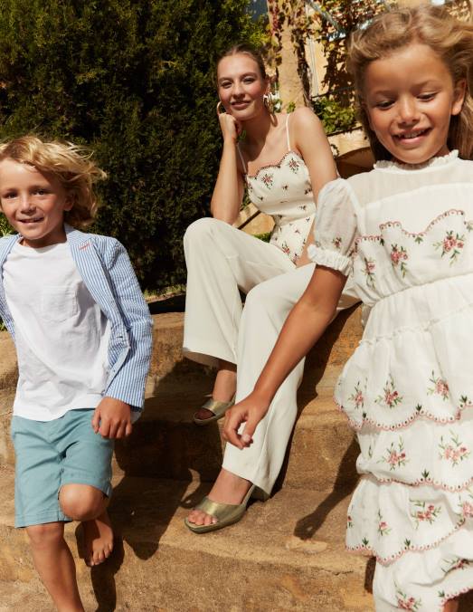 Boden vêtements broderie florale femmes haut à basque brodé LB2X143