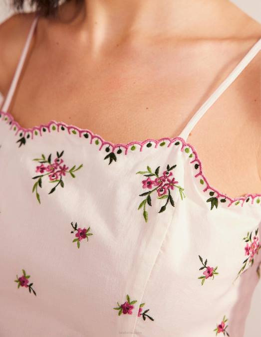 Boden vêtements broderie florale femmes haut à basque brodé LB2X143