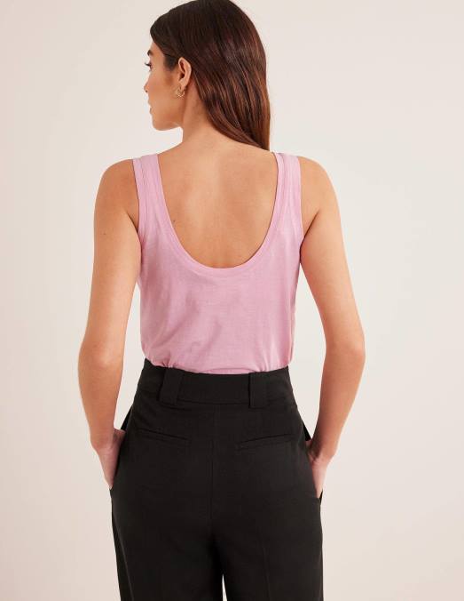 Boden vêtements camée rose femmes gilet décontracté à encolure dégagée LB2X2194