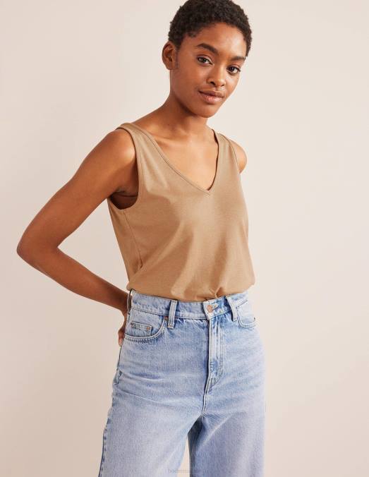 Boden vêtements chameau femmes gilet doux au toucher LB2X1855