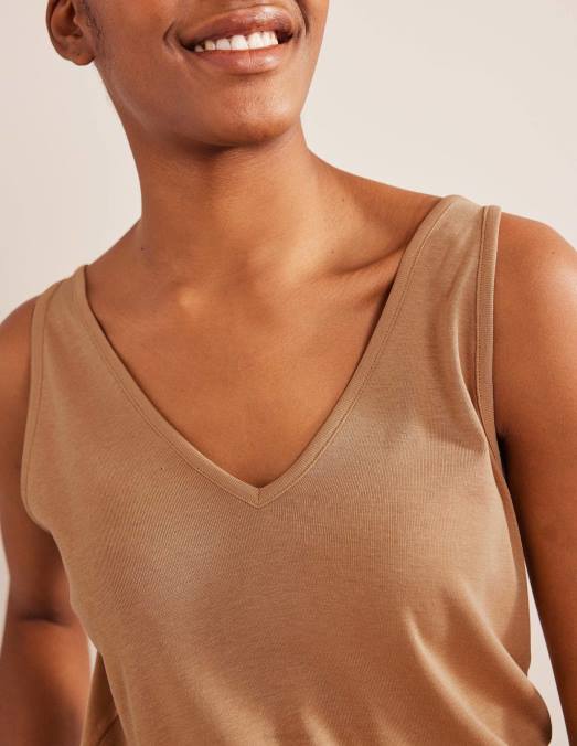 Boden vêtements chameau femmes gilet doux au toucher LB2X1855