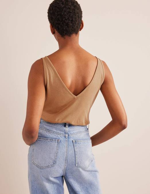 Boden vêtements chameau femmes gilet doux au toucher LB2X1855