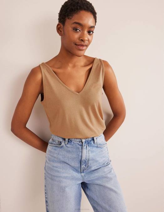 Boden vêtements chameau femmes gilet doux au toucher LB2X1855