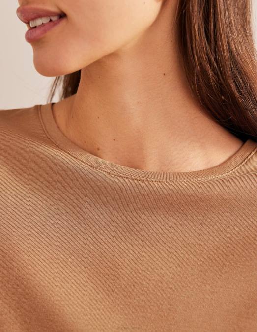 Boden vêtements chameau femmes t-shirt doux au toucher LB2X2507