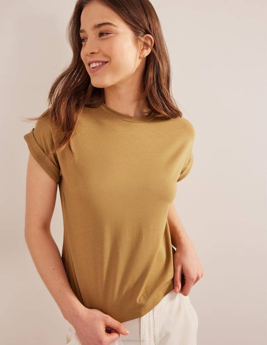 Boden vêtements chameau femmes t-shirt retourner en arrière LB2X2572