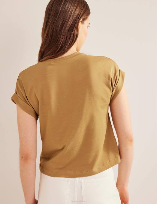 Boden vêtements chameau femmes t-shirt retourner en arrière LB2X2572