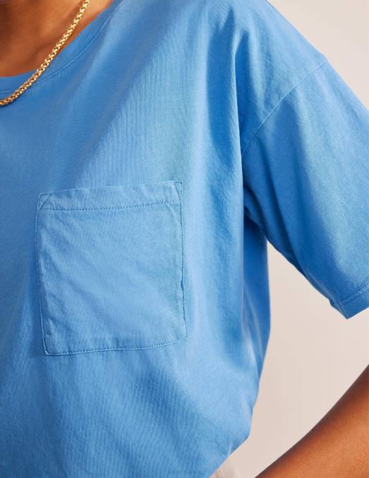 Boden vêtements école bleue femmes t-shirt délavé oversize LB2X1815