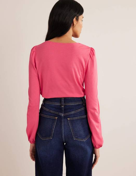 Boden vêtements corail femmes haut ultradoux à manches longues LB2X2236