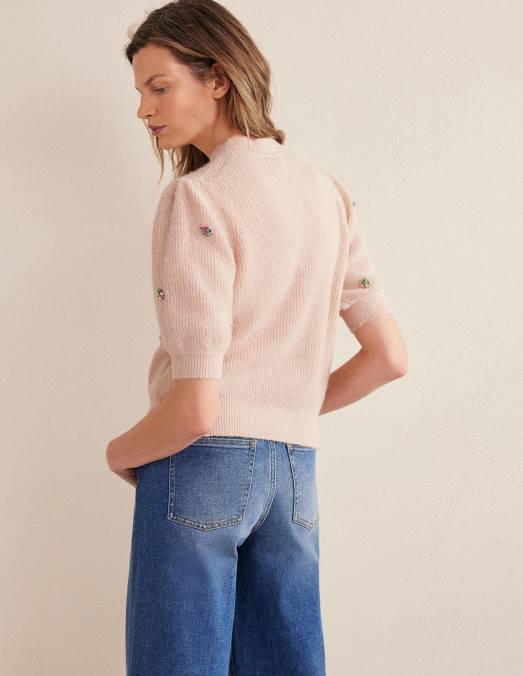 Boden vêtements corde femmes t-shirt duveteux à ornements LB2X1721