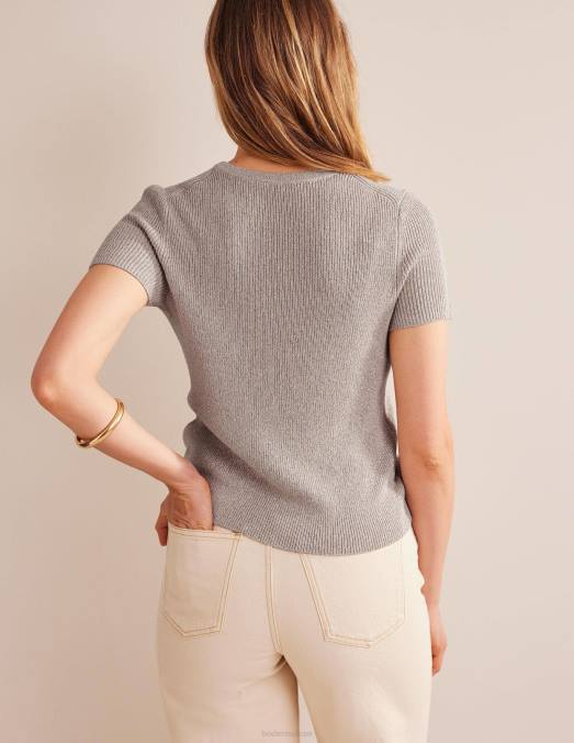 Boden vêtements corde scintillante femmes t-shirt raccourci en maille scintillante LB2X1952