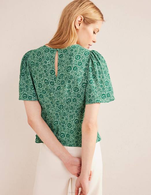 Boden vêtements csarite et cascade de fleurs femmes haut à manches flottantes LB2X1321