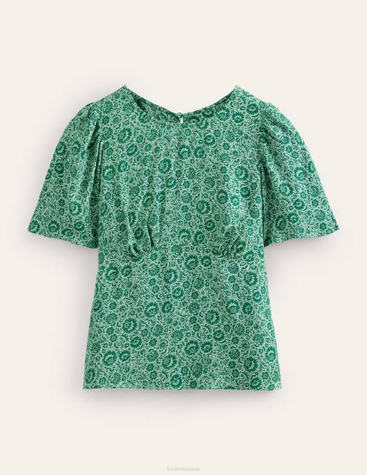 Boden vêtements csarite et cascade de fleurs femmes haut à manches flottantes LB2X1321