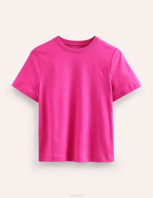Boden vêtements fedora fuchsia femmes t-shirt en coton parfait LB2X1864